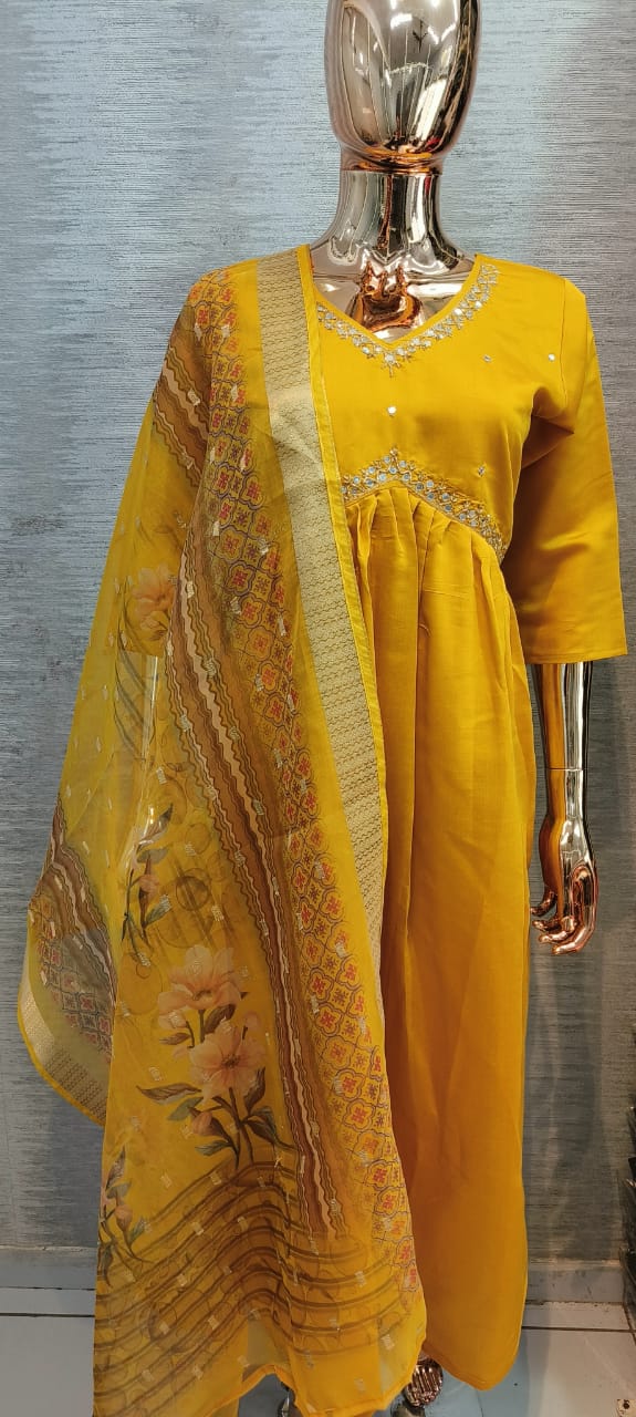Virat Roman Silk Kurti With Bottom Dupatta catalog